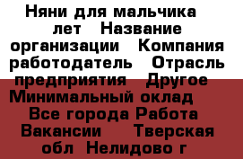 Няни для мальчика 3 лет › Название организации ­ Компания-работодатель › Отрасль предприятия ­ Другое › Минимальный оклад ­ 1 - Все города Работа » Вакансии   . Тверская обл.,Нелидово г.